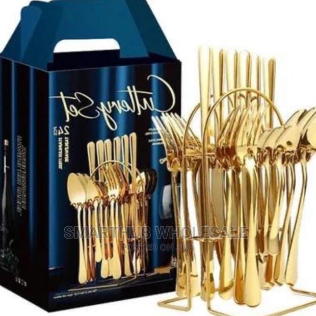 24pcs Golden Cutlery Set
