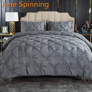 *3pcs Double Pinch Pleat Pintuck Duvet Cover Set*