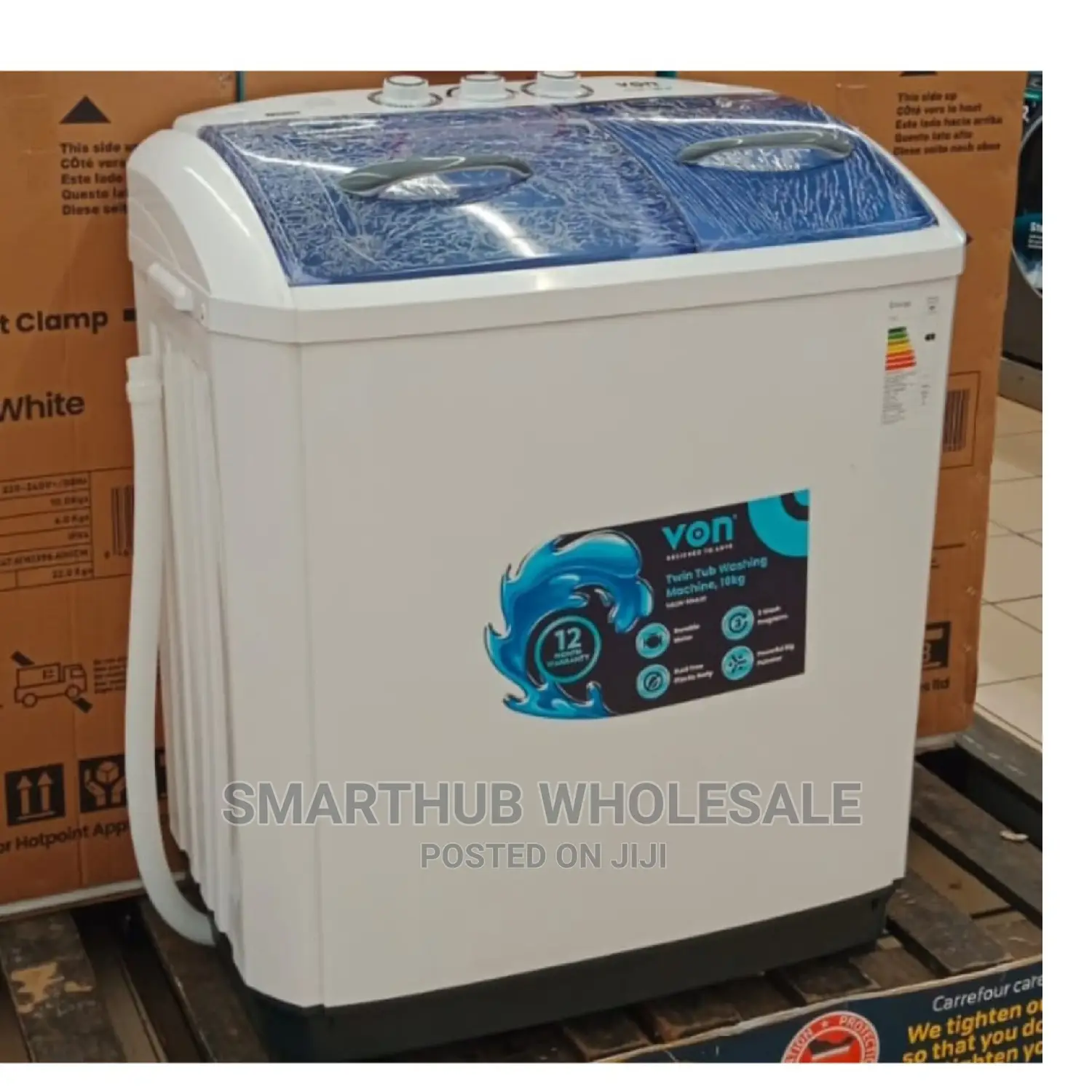 Von 10kgs Twin Tub Washing Machine White