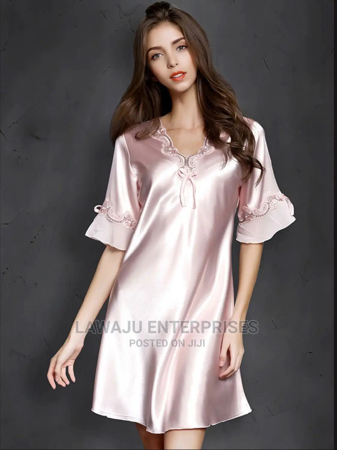 Satin Ladies Women Night Dress Silk Lingerie