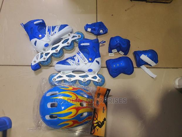 Blue Full Set Kids Skating Shoes - main view
