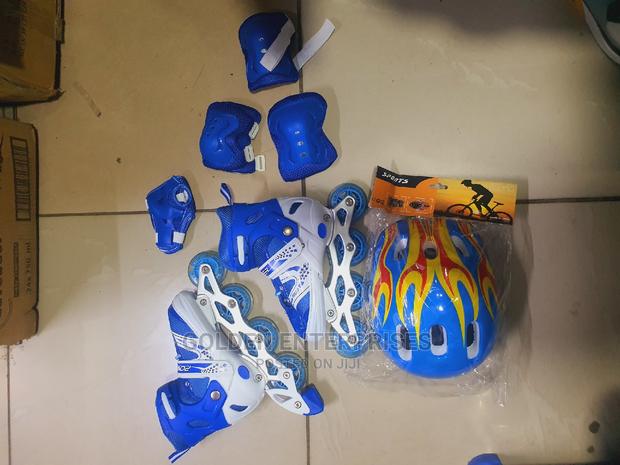 Blue Full Set Kids Skating Shoes - thumbnail 3