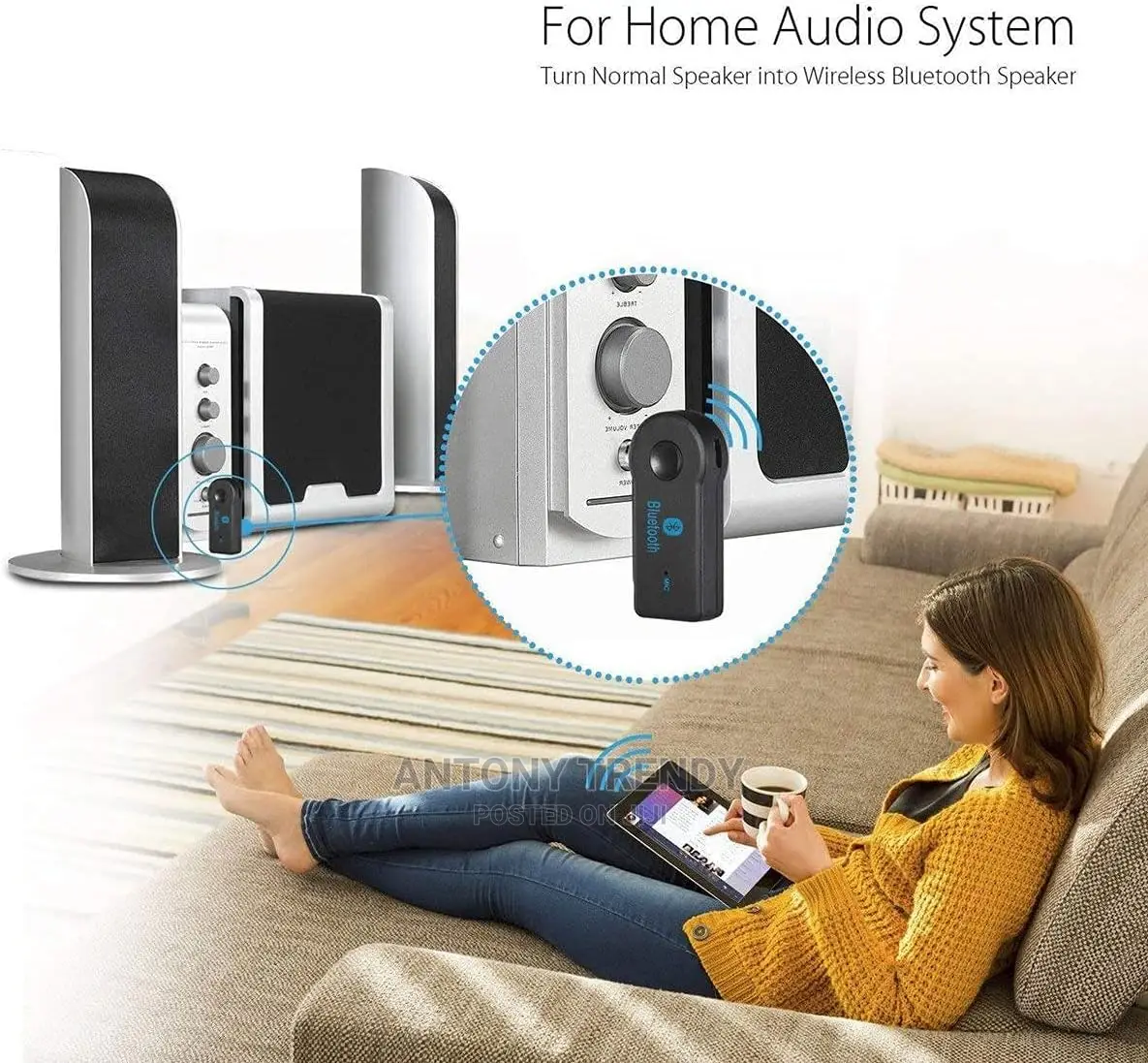 Wireless Audio Adapter for TV/Home Sound System/Car
