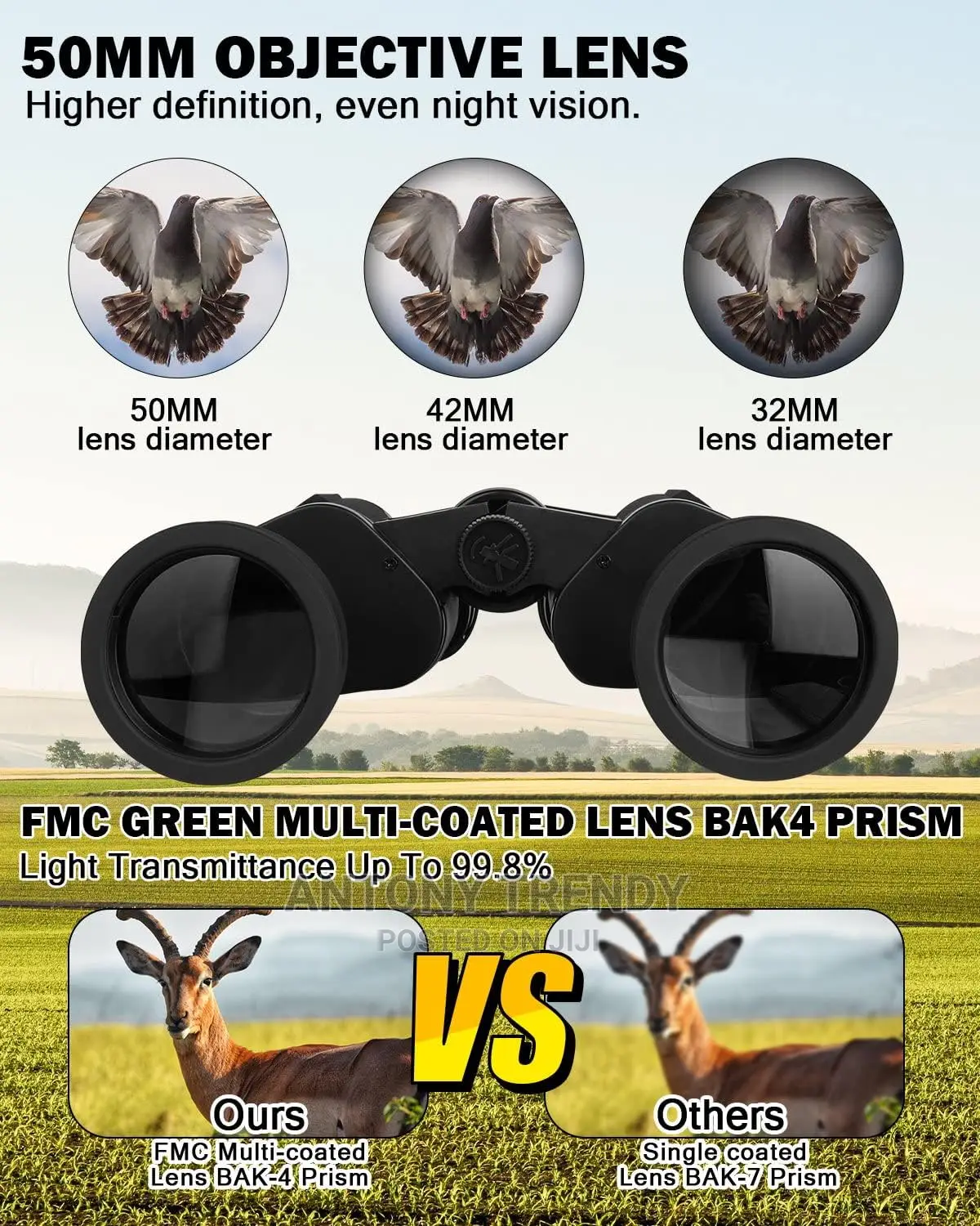 Professional Binoculars Durable Clear BAK4 Prism