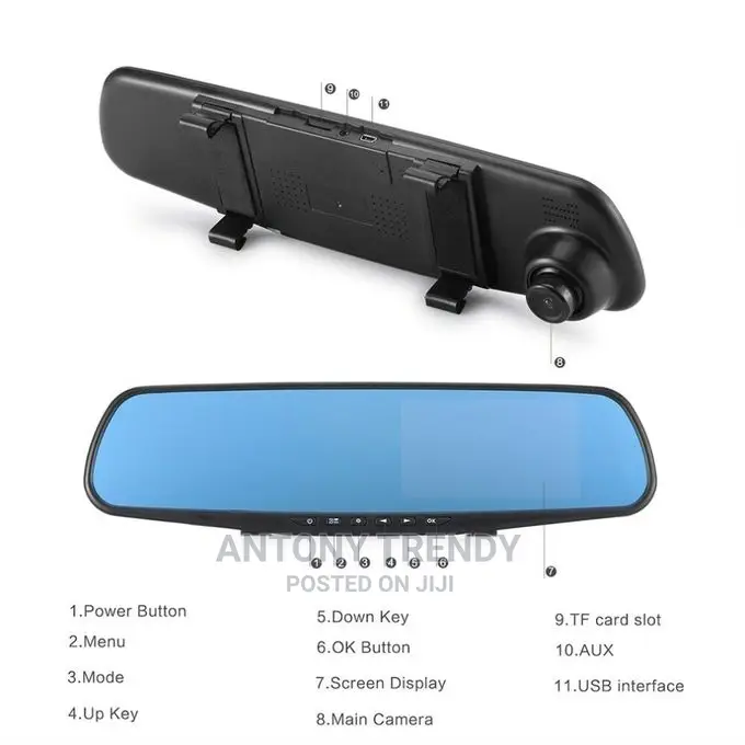 Mirror Dash Cam,12" Rearview Mirror Dual