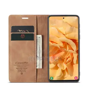 Horizontal Flap Leather Case for Samsung Galaxy A51 Brown