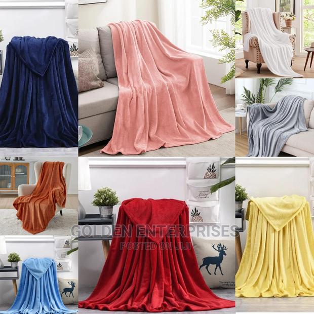 Plain Coral Fleece Throw Blanket - main view