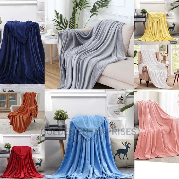 Plain Coral Fleece Throw Blanket - main view