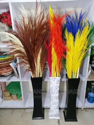 Coloured Pampas Grass and Vase
