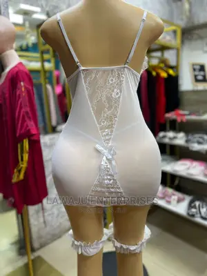 White Body Shaping Lingerie Set With Thigh High Bands