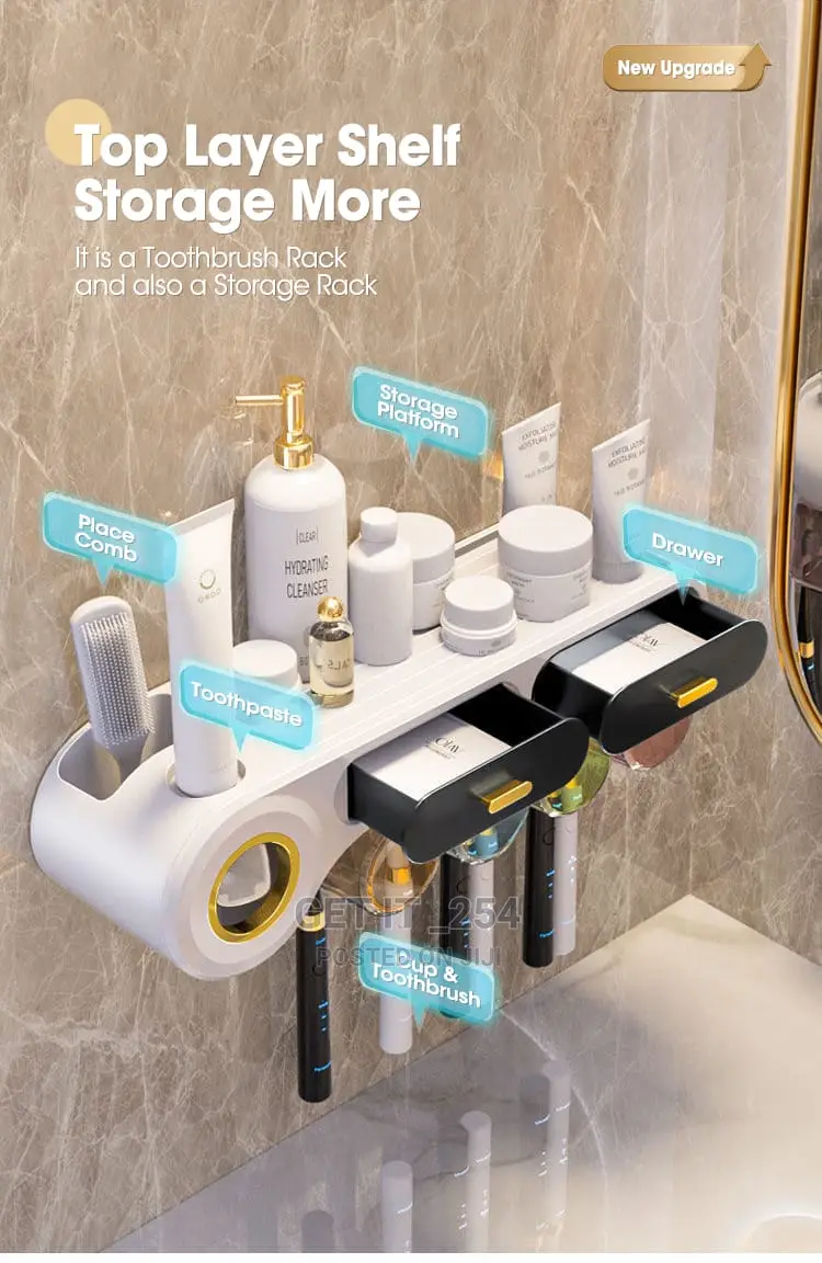 Wall Mounted Self-adhesive Toothpaste With Toothbrush
