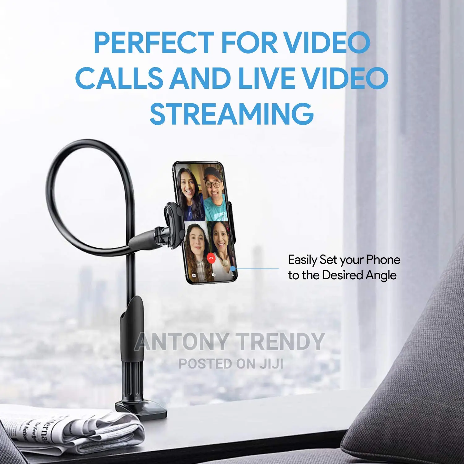 Cell Phone Clip on Stand Holder - With Grip