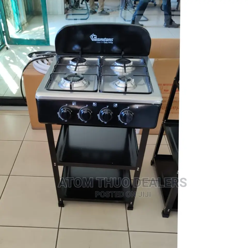 Ramtons Cooker, 4 Gas Burner With Stand and Shelves .,.,.,