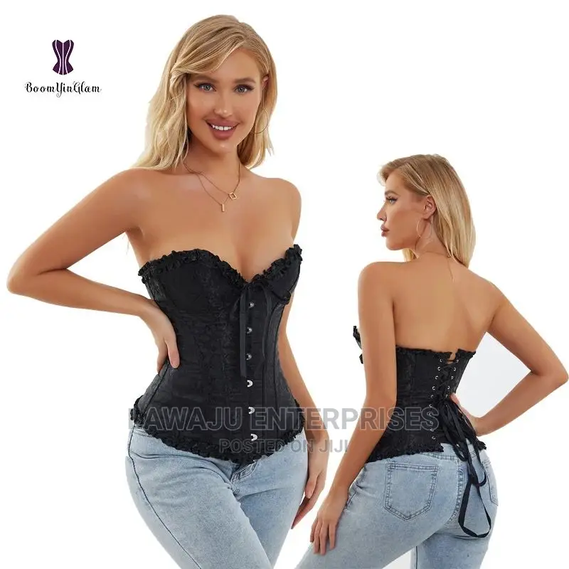 Ladies Corset + Panty, Red, Pink, Black White