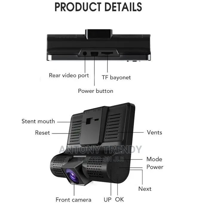 1080P Dash Cam Front and Rear View