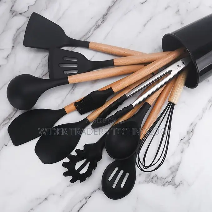 Black Silicone Spoons
