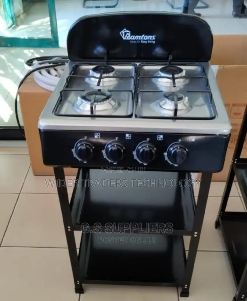 Ramtons 4 Gas Burner With Stand and Shelves