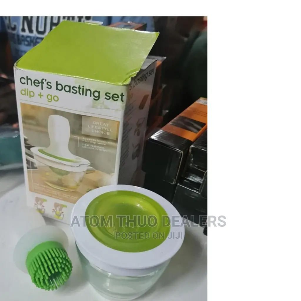 New Chefs Basting Silicon Brush With Glass Bowl  