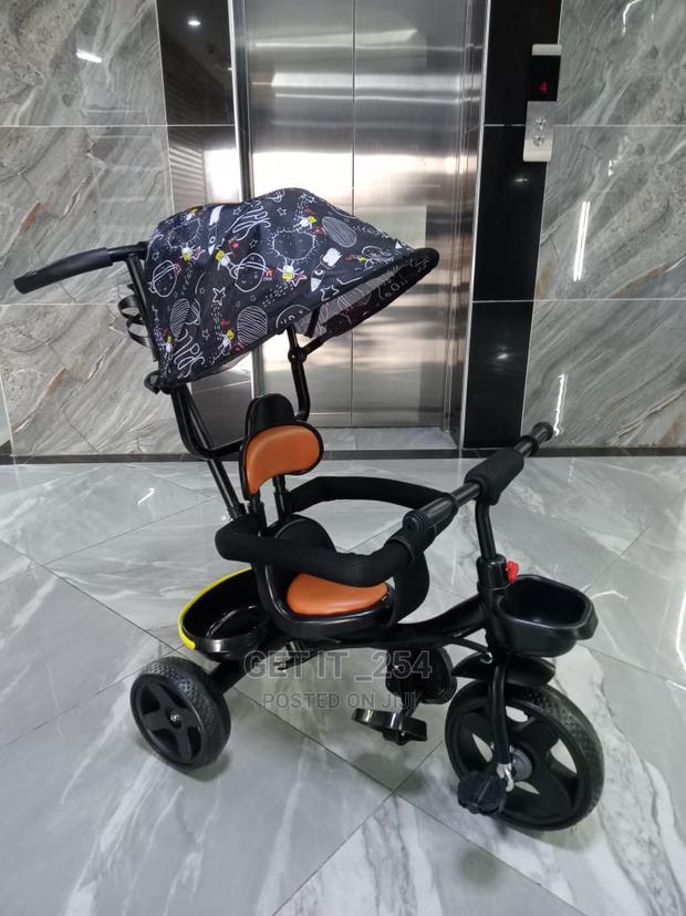 Tricycle With Protective Side Bar, Leather Seat,Push Handle - main view