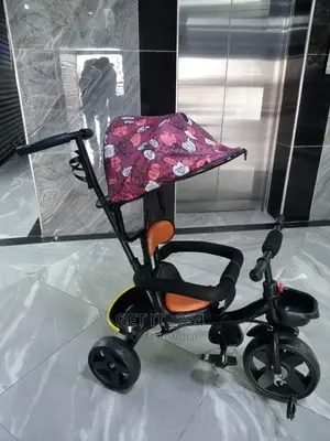 Tricycle With Protective Side Bar, Leather Seat,Push Handle