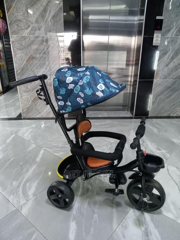 Tricycle With Protective Side Bar, Leather Seat,Push Handle - thumbnail 3