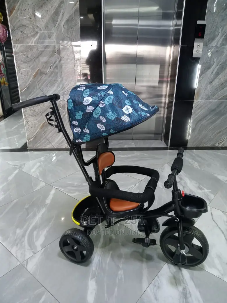 Tricycle With Protective Side Bar, Leather Seat,Push Handle