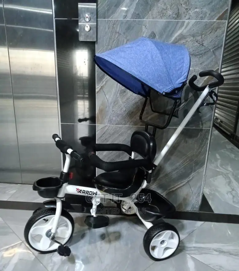 Tricycle With Protective Side Bar, Leather Seat,Push Handle