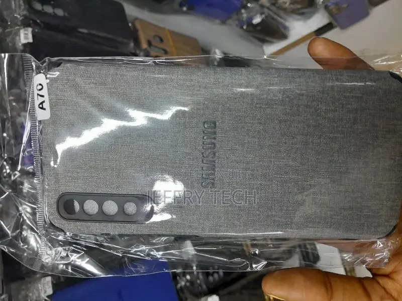 Canvas Cloth Smooth Flip Cover for SAMSUNG A70