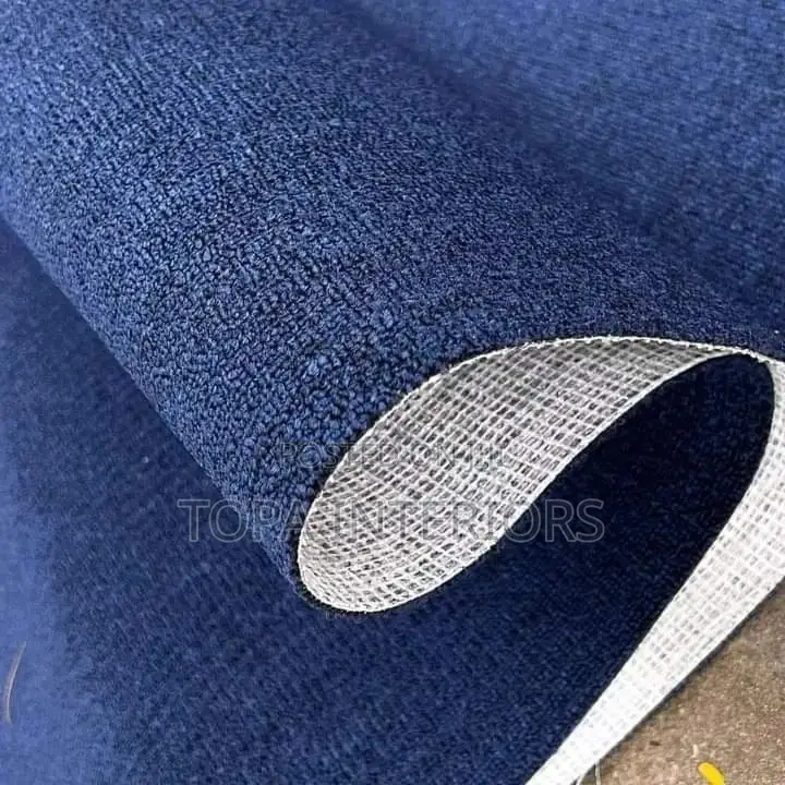 Dark Blue 4mm Thick Wall to Wall Carpets for General Floor Solutions