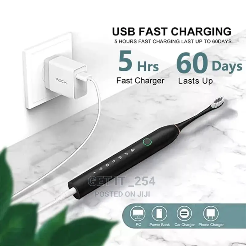 Rechargeable Electric Toothbrush With USB and 3 Replacement