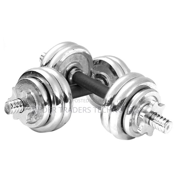 15 KG Chrome Adjustable Dumbell Set - thumbnail 2