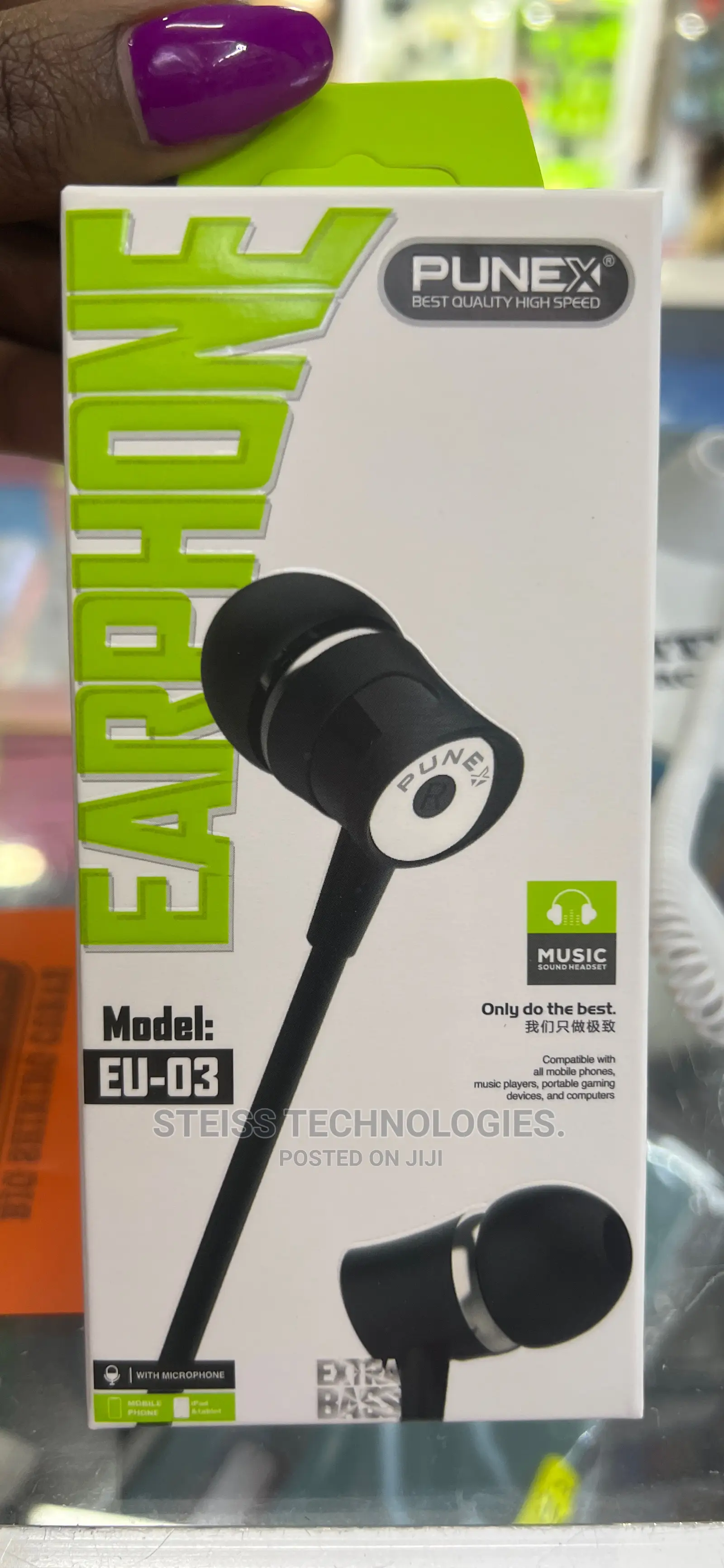 Punex Wired Eu-03 Earphones.