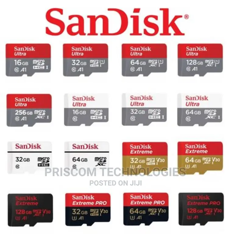 Sandisk Memory Card Ultra 4gb, 8gb, 16gb, 32gb, 64gb, 128gb