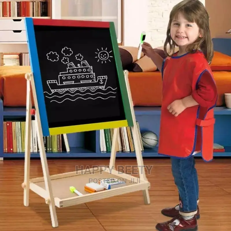 *2 In1 Double Side Wooden Drawing Board / Black Board