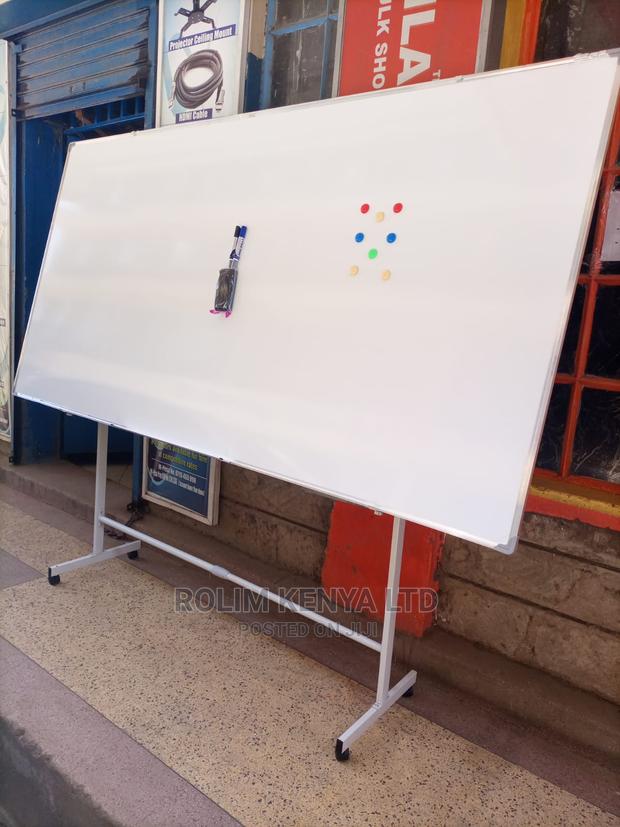 White Board With Portable Wheeled Stand 8ftx4ft Whiteboard
