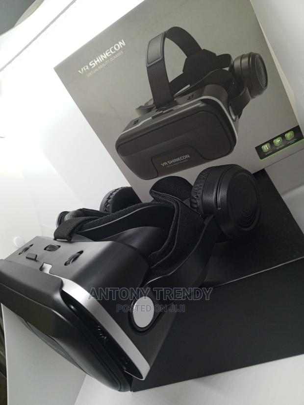 3D VR Glasses Headset Helmets Optional Controller Black - thumbnail 3