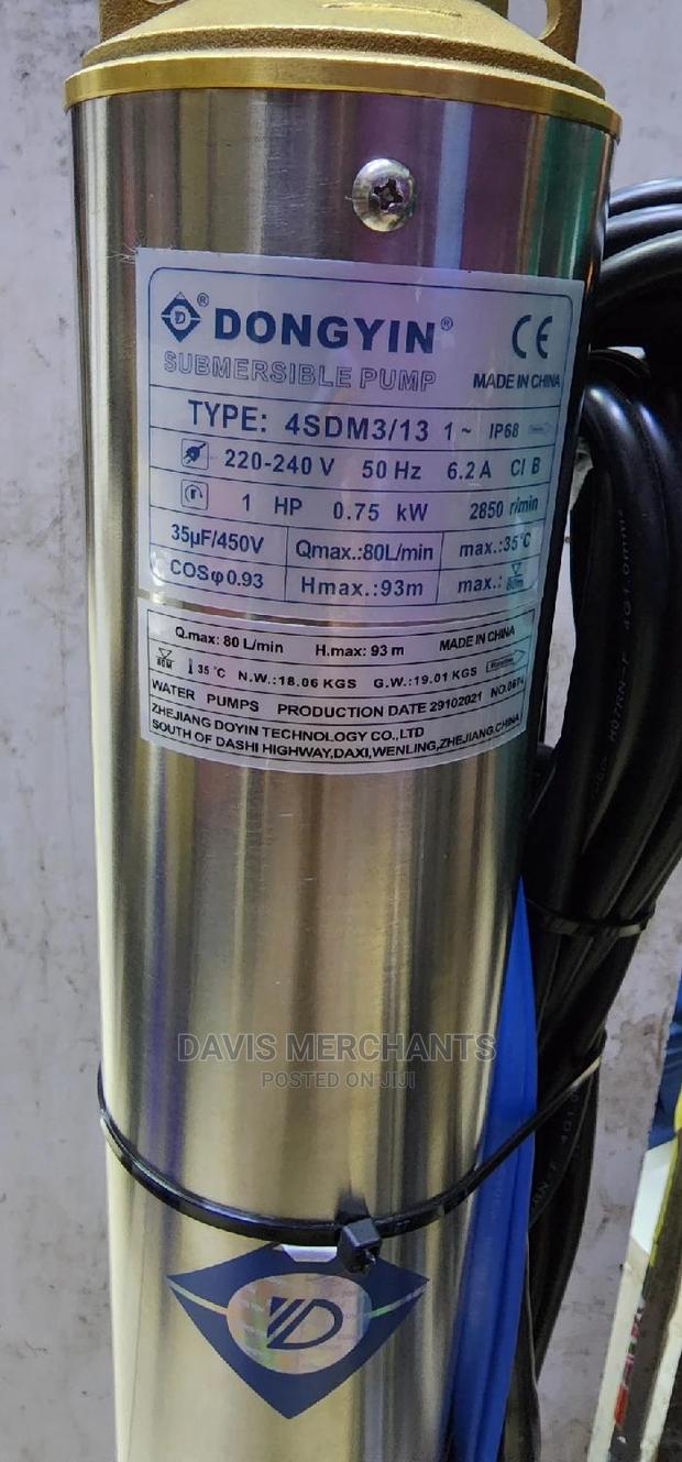 Submersible Deep Well Pump 0.75kw 1hp Max Head 93M