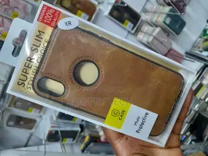 iPhone XR Leather Case With Logo Cut Brown Case