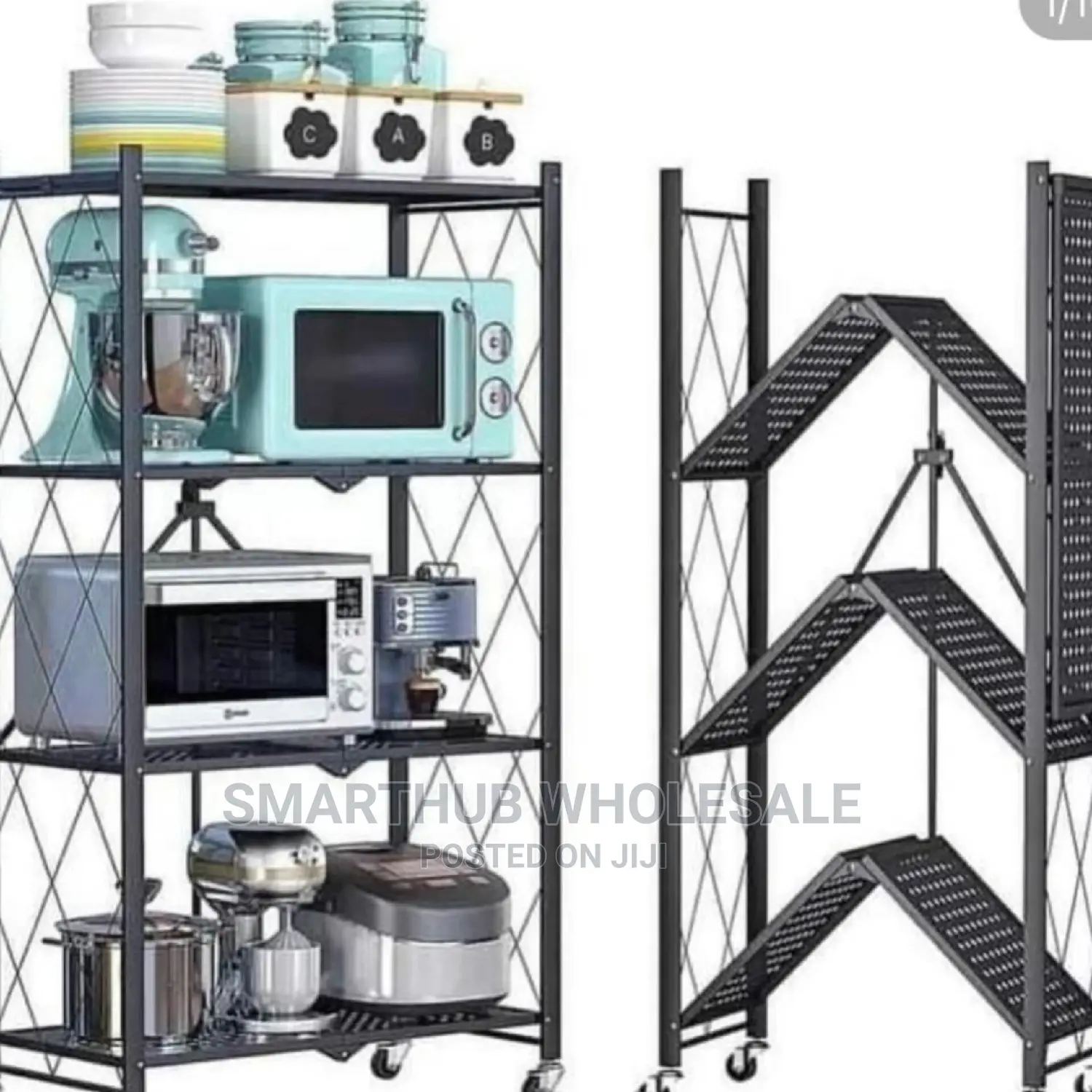 Foldable Kitchen Metallic Storage Rack 5tier