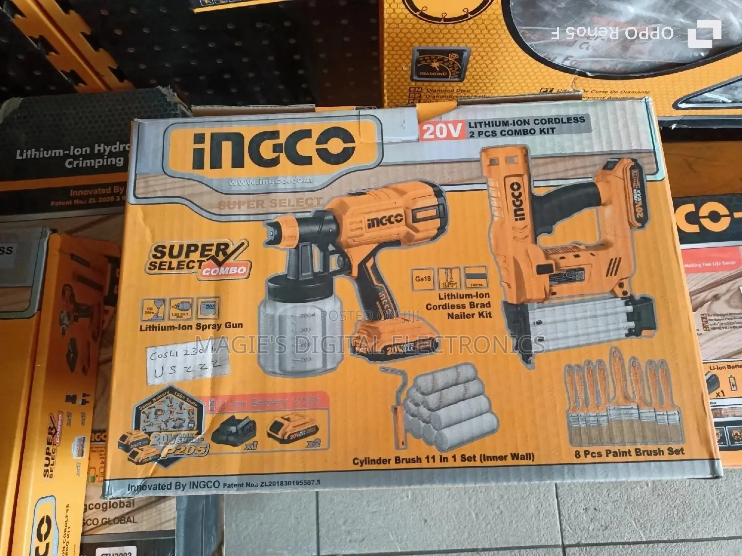 Cordless Spray Gun + Brand Nailer