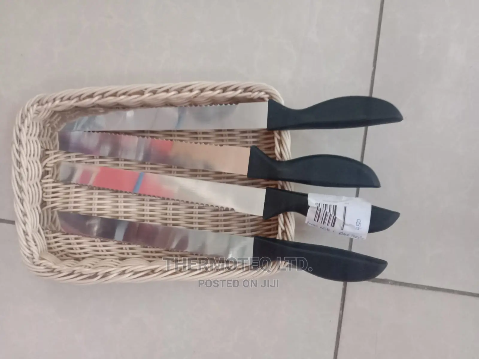 Black Handle Bread Knife