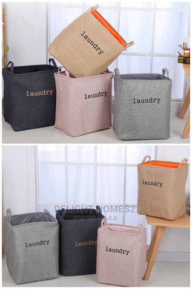 *Cotton Linen Laundry Basket*