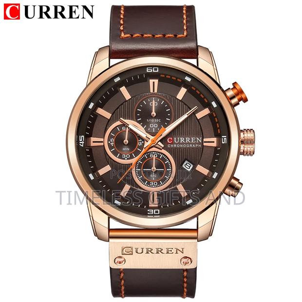 Curren 8219 Chronograph Brown Leather Brown Face Watch - thumbnail 2