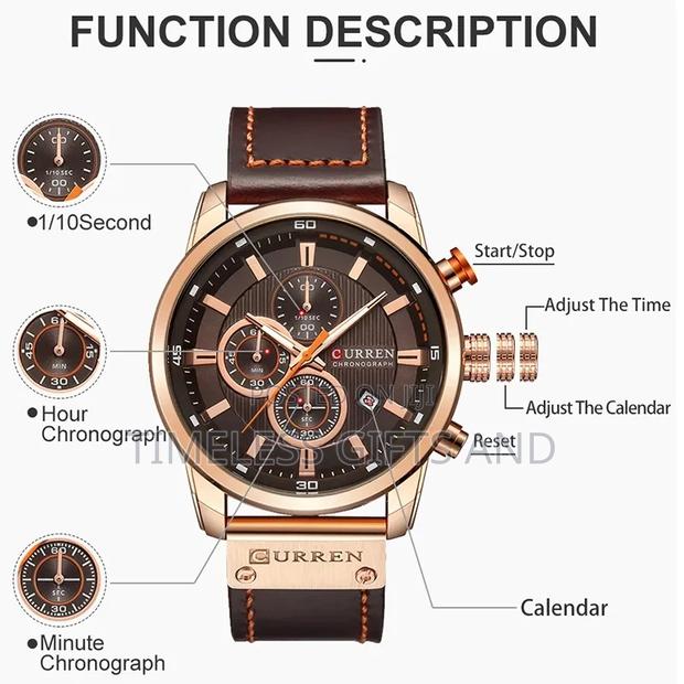 Curren 8219 Chronograph Brown Leather Brown Face Watch - thumbnail 5