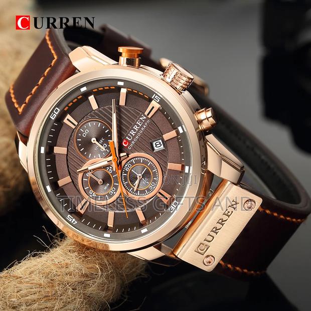 Curren 8219 Chronograph Brown Leather Brown Face Watch - thumbnail 7