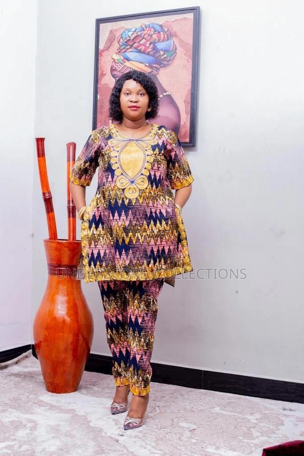 High-End Ready Made Plus Size African Print Trouser Suit