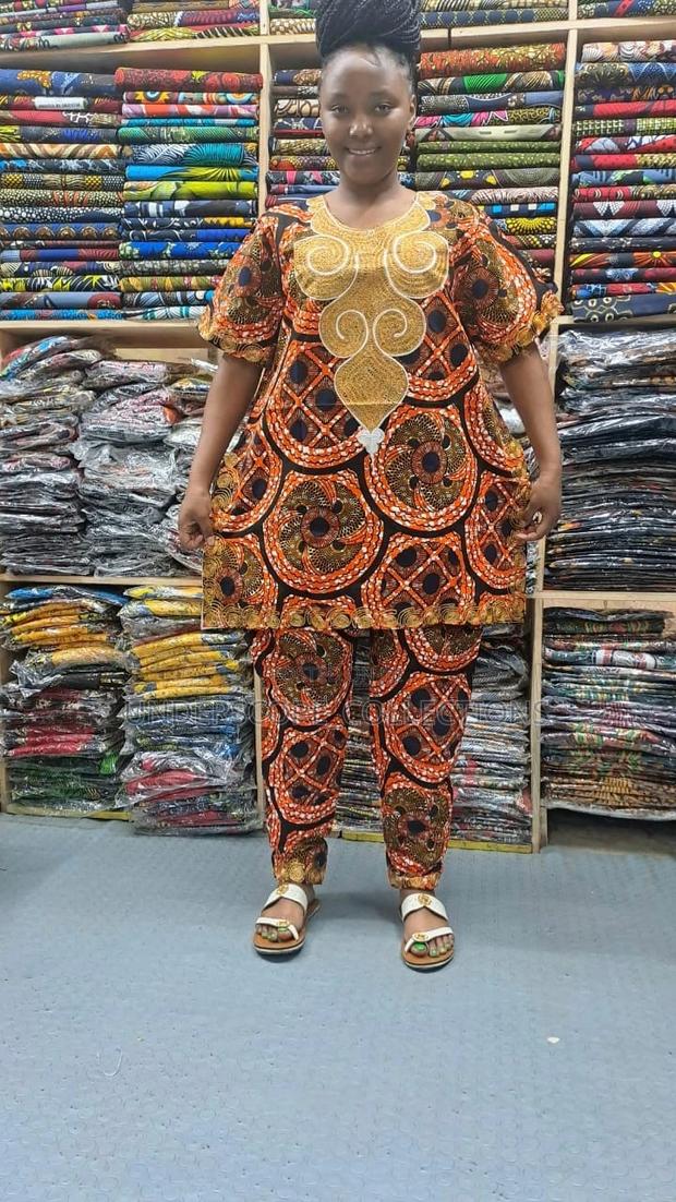 High-End Ready Made Plus Size African Print Trouser Suit - thumbnail 3