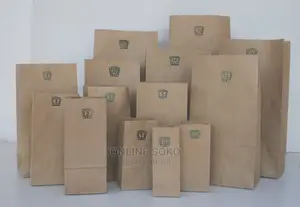 Brown Khaki Packing Grocery Food Paper Bags - 100 Pcs