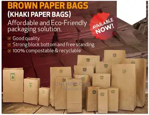 Brown Khaki Packing Grocery Food Paper Bags - 100 Pcs