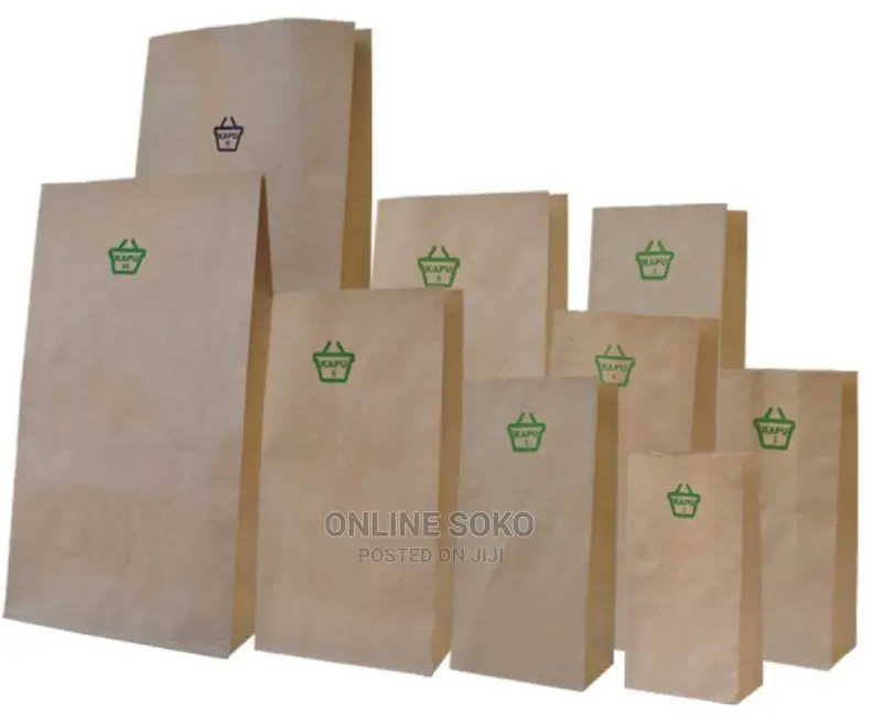 Brown Khaki Packing Grocery Food Paper Bags - 100 Pcs